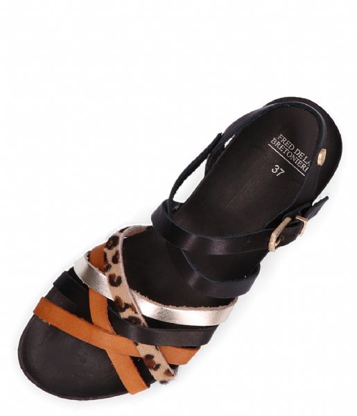 Fred de la Bretoniere Sandal Sandal With Cork Footbed brown leopard